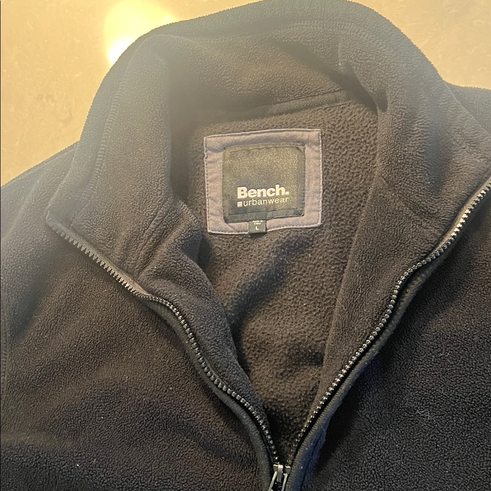 Bench Men's Zip-Up Fleece Sweater in Black